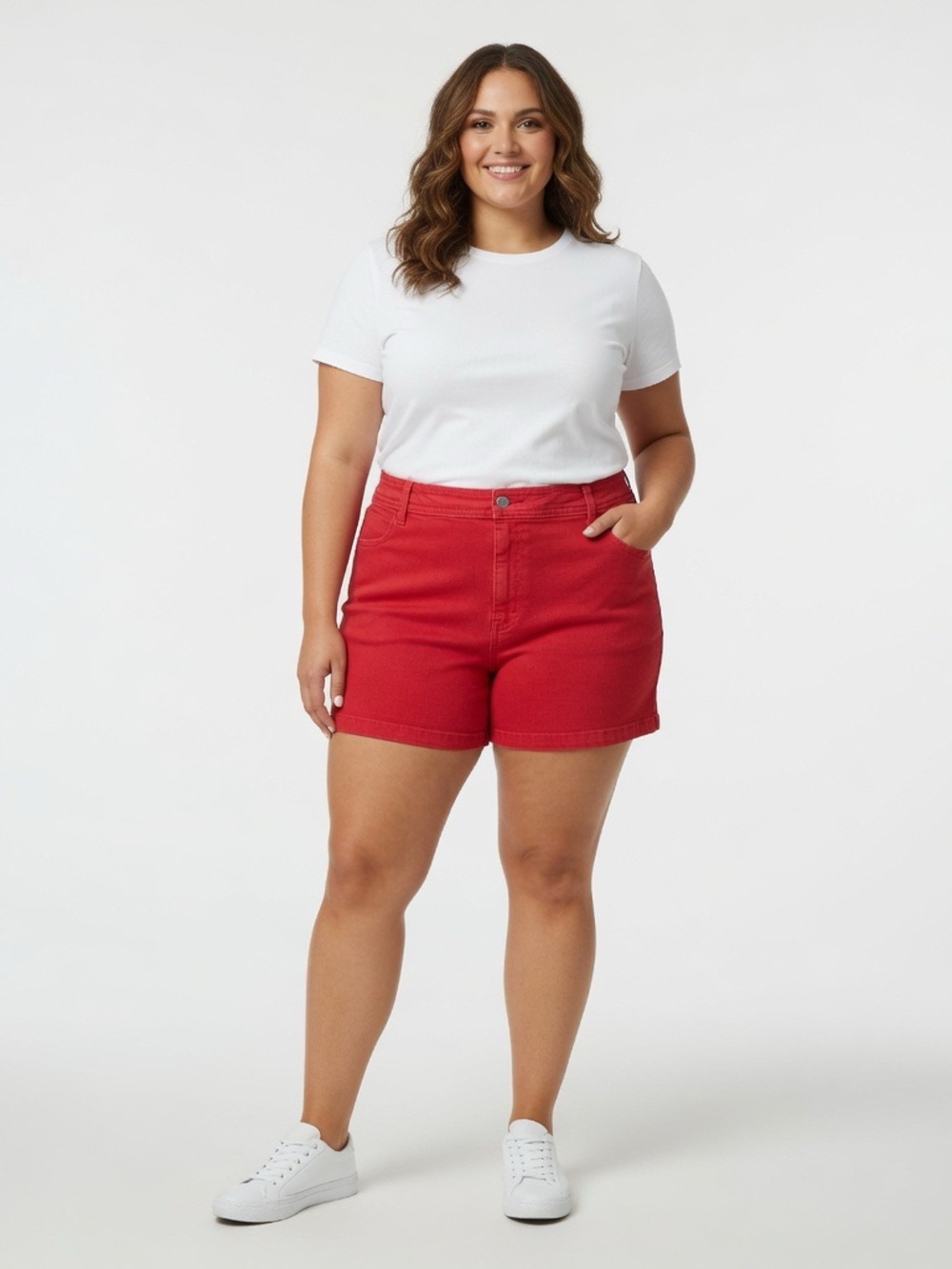Universal Thread Red High-Rise Denim Shorts - Picture 1 of 3